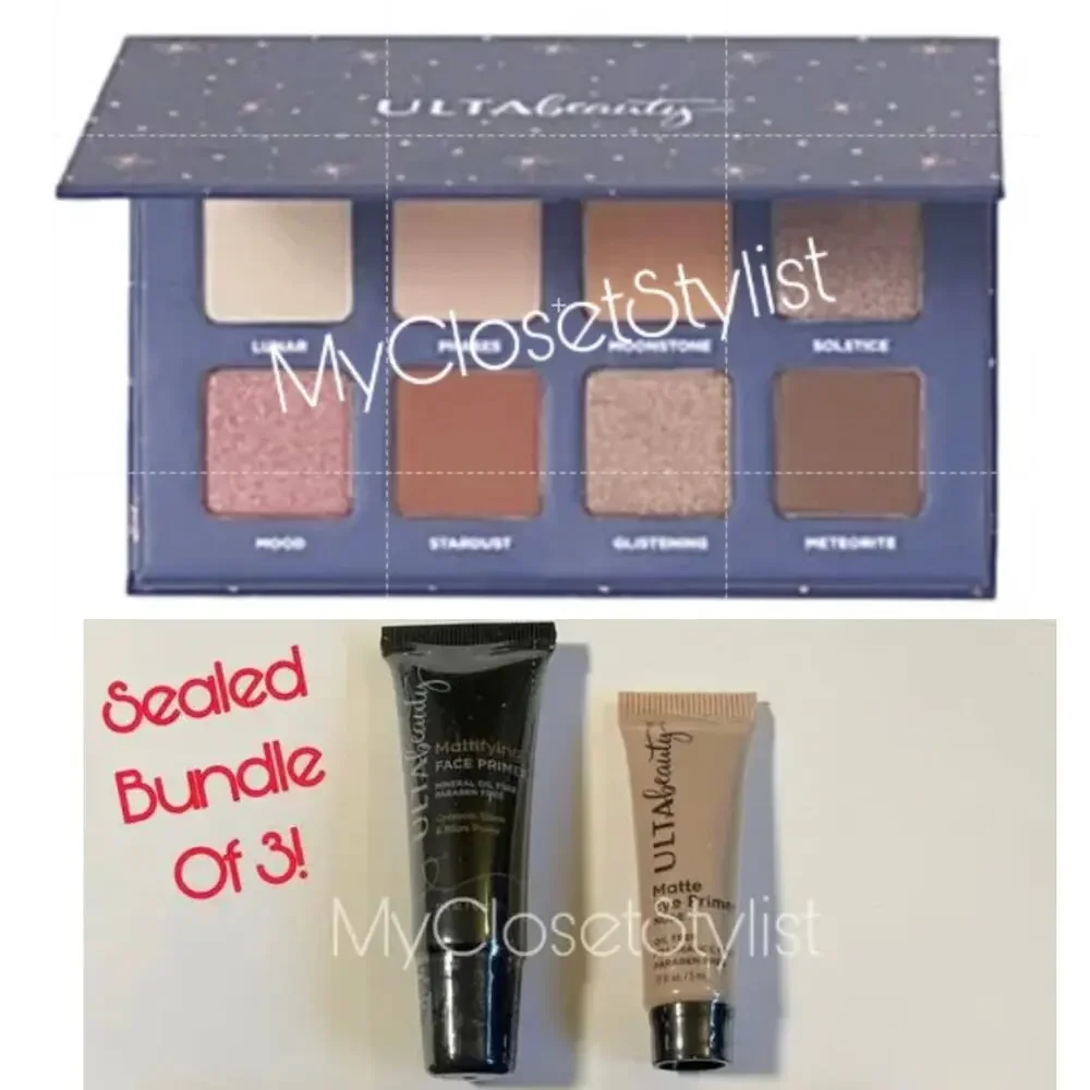 ULTA Beauty Eye Shadow 8 Palette 3 Bundle NEW Face + Eye primer FACTORY SEALED!